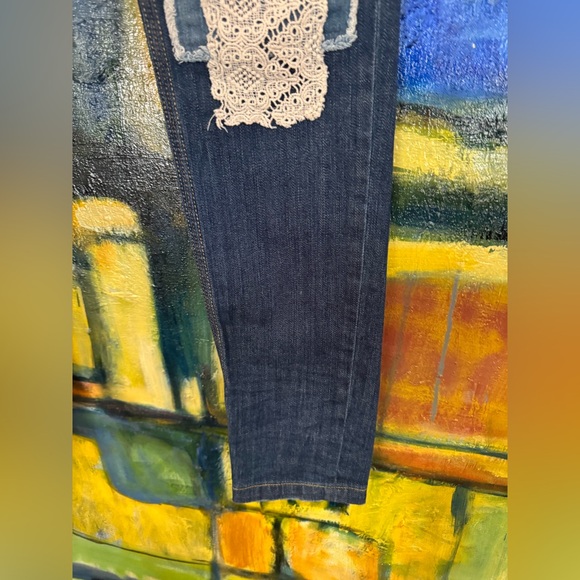 Free People Patch Crochet Lace Jeans size 27 - Picture 7 of 16